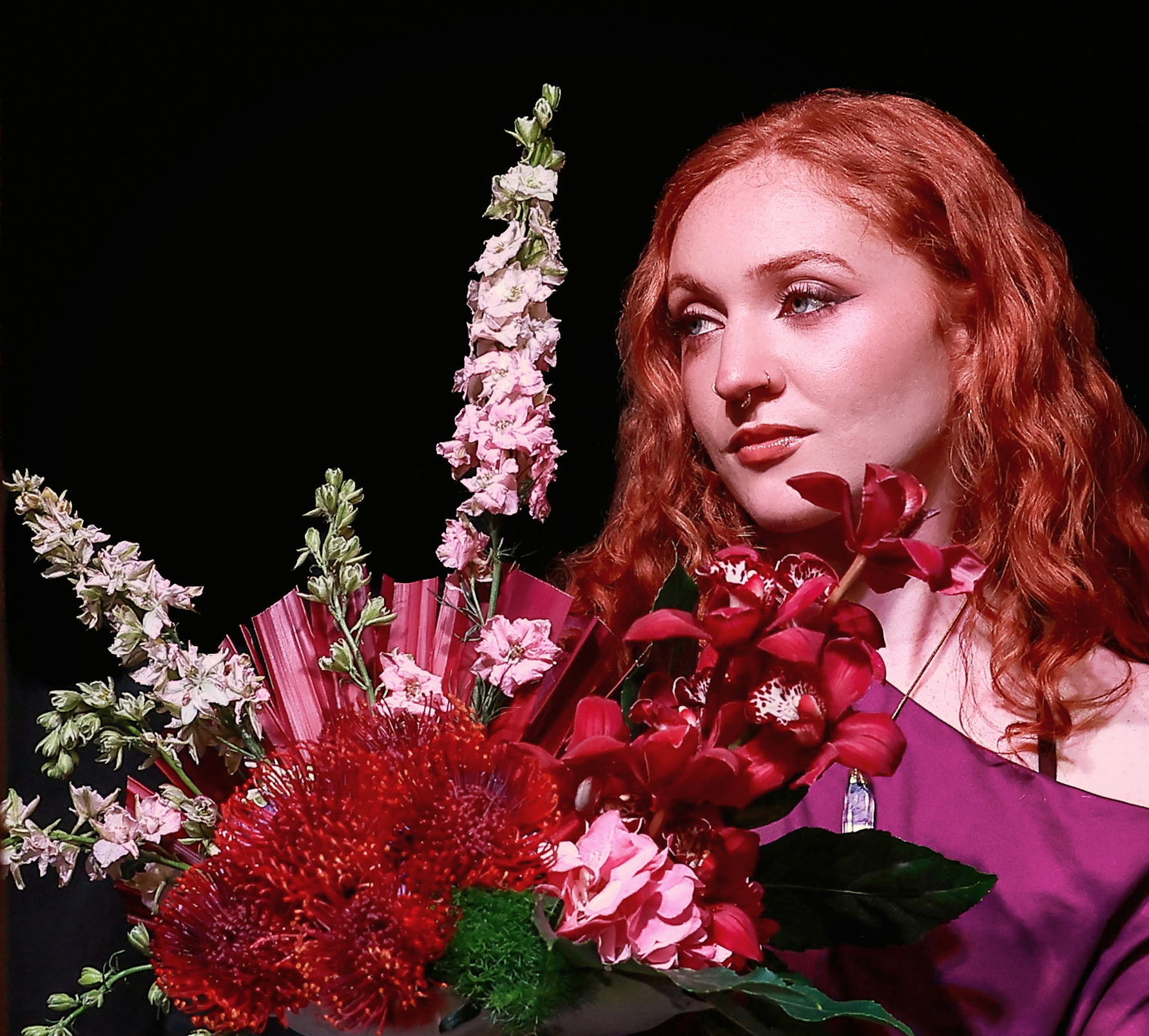 Caelan with her expressive floral creations